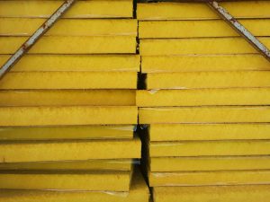 Glass wool products manufactured at Isover