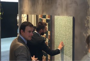 First ECOTILES demo tiles at Grandinetti srl stand